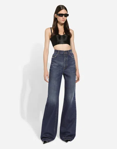 Dolce & Gabbana Flared Denim Jeans In Blue