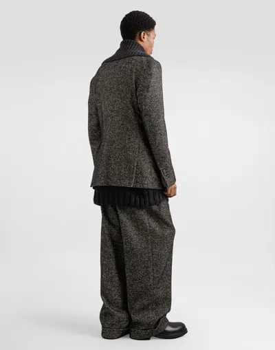 Dolce & Gabbana Wool Chevron Single-breasted Vest In Multi