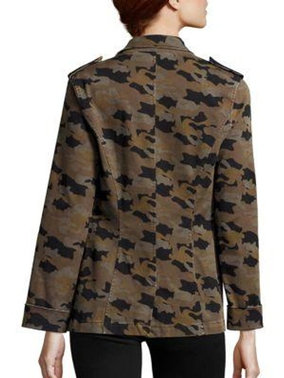 Shop L Agence Cromwell Military Camouflage Jacket In Black Camo