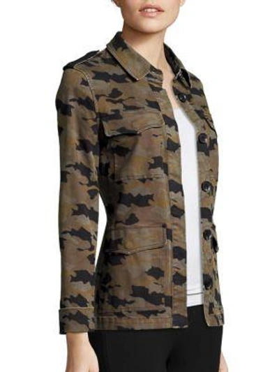 Shop L Agence Cromwell Military Camouflage Jacket In Black Camo