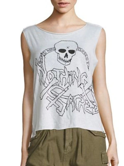 Shop R13 Nothing Sacred Skull Cashmere Tank In White