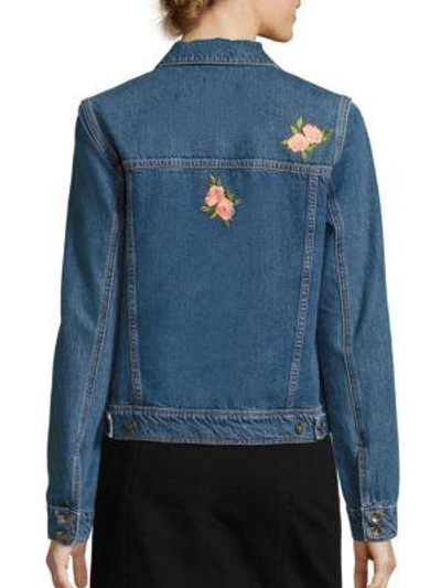 Shop Paige Rowan Embroidered Denim Jacket In Rosemont Patch