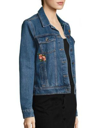Shop Paige Rowan Embroidered Denim Jacket In Rosemont Patch