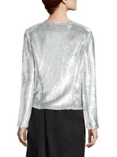 Shop Iro Omana Sequined Jacket In Silver