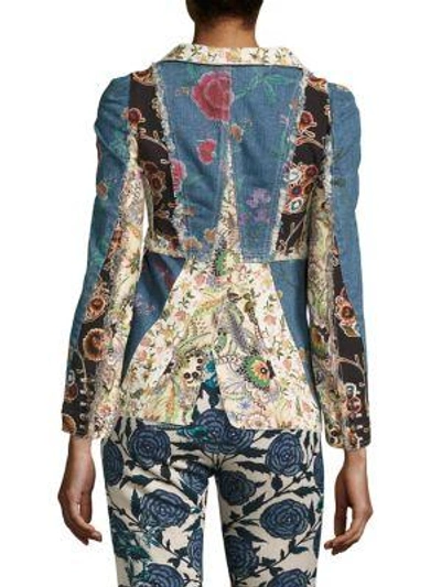 Shop Roberto Cavalli Denim Patchwork Jacket