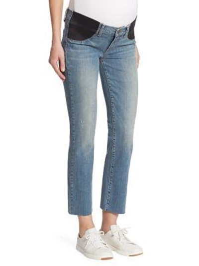 Shop Paige Maternity Miki Straight Leg Maternity Jeans In Big Sur
