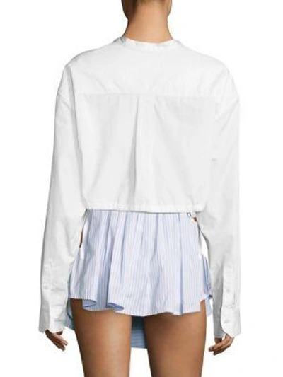 Shop Alexander Wang Cropped Button Front Top In Bleach