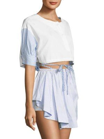 Shop Alexander Wang Cotton Cropped Top In Bleach