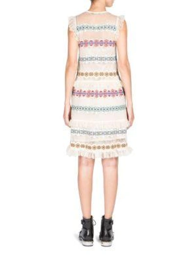 Shop Alexander Mcqueen Striped Knit Dress In Multi