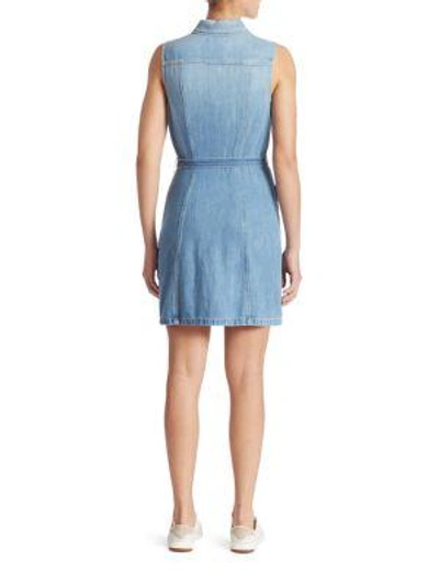 Shop 7 For All Mankind Zip-front Denim Dress In Luxe Lounge Coast