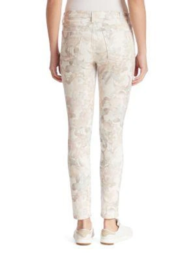 Shop 7 For All Mankind Distressed Floral-print Ankle Skinny Jeans In Syndey Garden