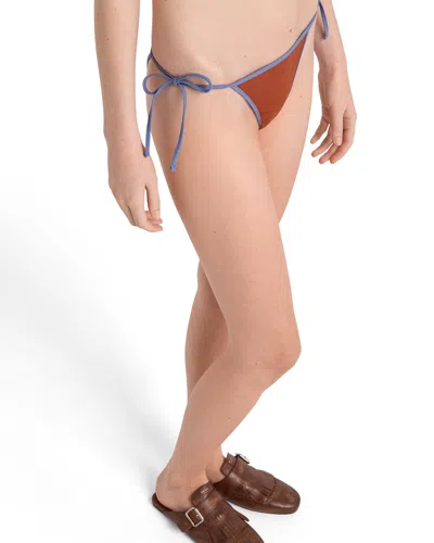 Prada Jersey Bikini Bottom In Orange