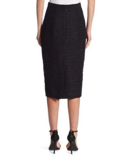 Shop Carolina Herrera Tweed Pencil Skirt In Black