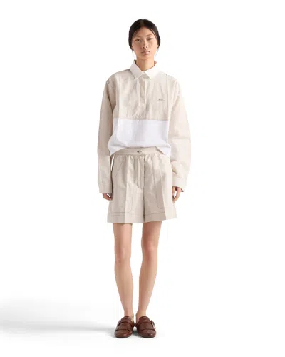 Prada Chambray Shorts In Neutral