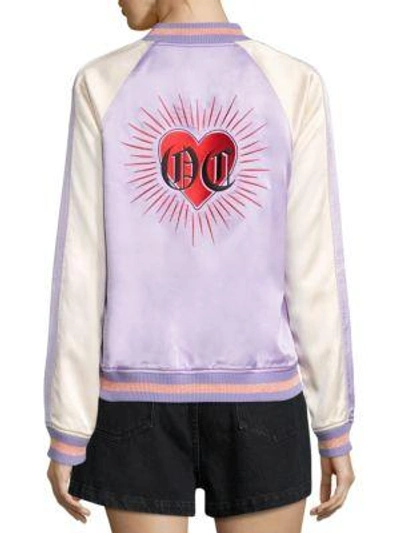 Shop Opening Ceremony Fairytale Reversible Silk Bomber Jacket In Lavender