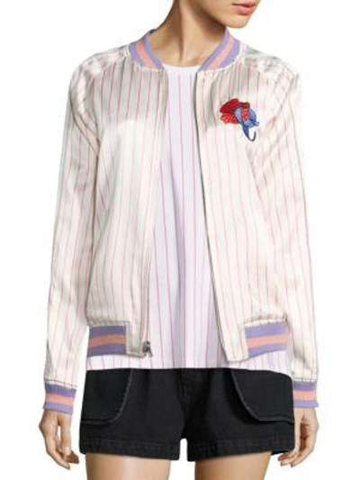 Shop Opening Ceremony Fairytale Reversible Silk Bomber Jacket In Lavender