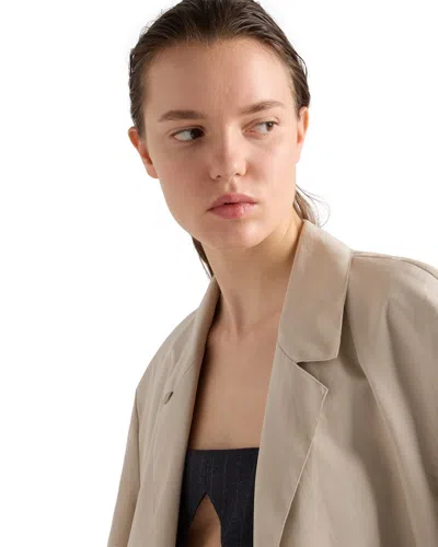 Prada Single-breasted Coat In Neutral