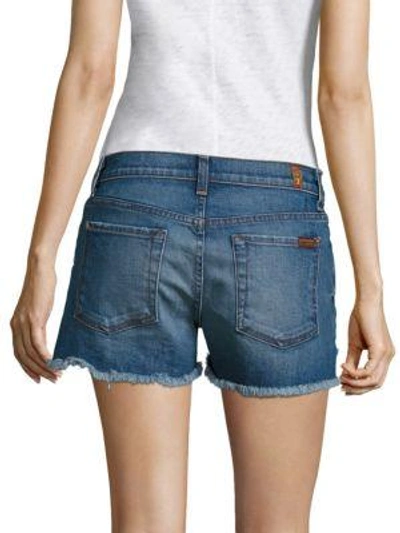 Shop 7 For All Mankind Cut-off Step Hem Denim Shorts In Bondi Beach