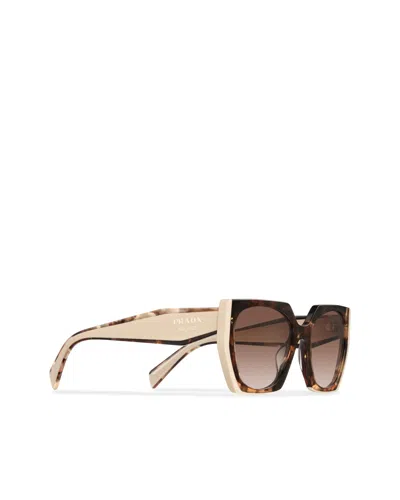 Prada Pr 15ws 01r0a6 54mm Womens Rectangle Sunglasses In Opaque Gradient Dark Brown Lenses