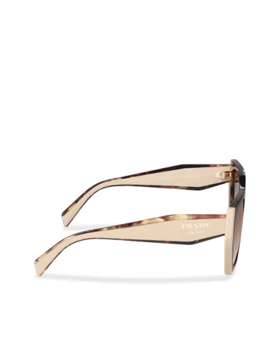 Prada Pr 15ws 01r0a6 54mm Womens Rectangle Sunglasses In Opaque Gradient Dark Brown Lenses