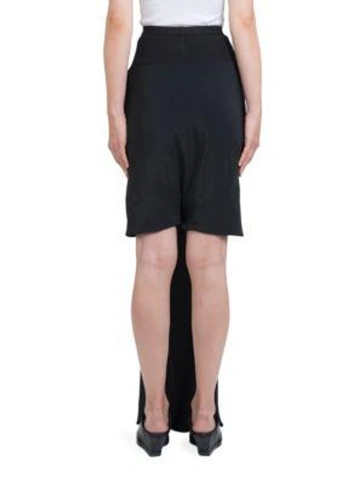 Shop Rick Owens Long Asymmetric Shorts In Black