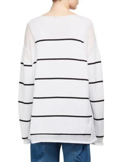 Shop Stella Mccartney Deconstructed Striped Sweater In White