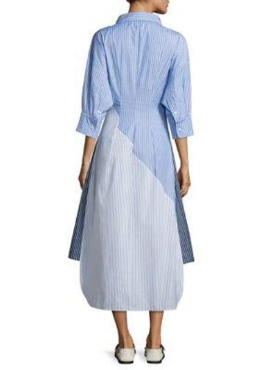 Shop Stella Mccartney Striped Dot Shirtdress In Sky Blue