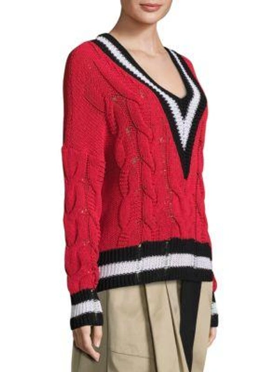 Shop Rag & Bone Emma Cable-knit Jumper In Red
