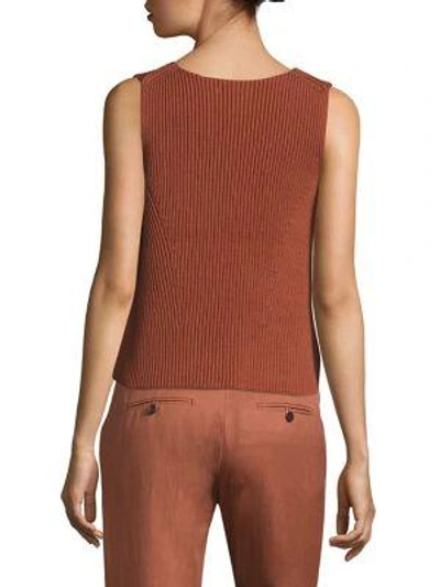 Shop Vince Solid Ribbed Tank In Fig