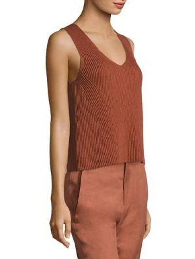 Shop Vince Solid Ribbed Tank In Fig