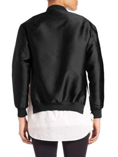 Shop 3.1 Phillip Lim / フィリップ リム Layered Shirttail Hem Bomber Jacket In Black
