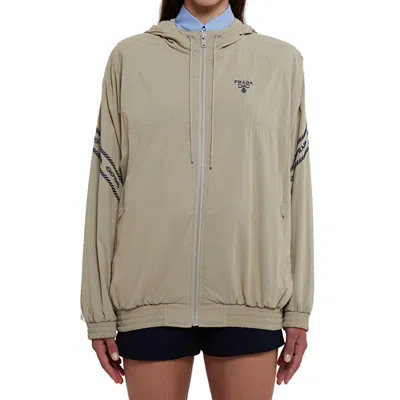 Prada Cotton Shell Hooded Jacket