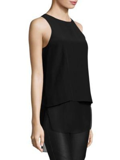 Shop Polo Ralph Lauren Layered Silk Blouse In Polo Black