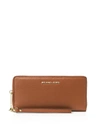 Michael Michael Kors Flat Multi-function Large Leather Smartphone Wristlet In Luggage/gold