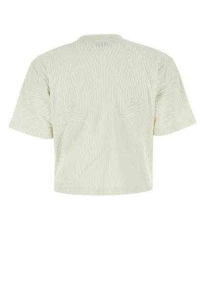 Off-white Embossed-pattern Cotton T-shirt In White