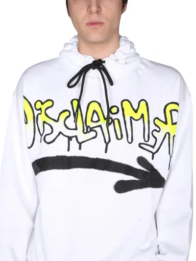 Disclaimer Logo-print Cotton Sweatshirt In White
