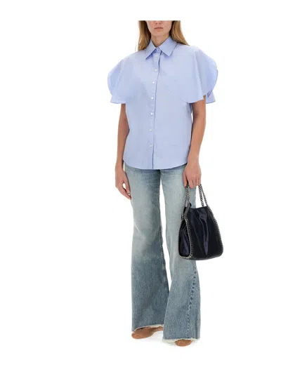 Stella Mccartney Clasp-embellished Low-rise Flared Jeans In Blue