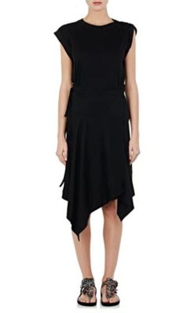 Isabel Marant Loko Cotton Jersey Wrap Dress In Black