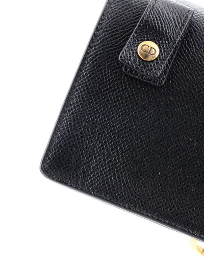 Pre-owned Dior Saddle Rectangular Leather Belt Bag In Black