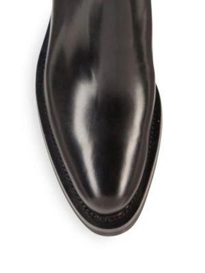 Shop Prada Lug Sole Leather Chelsea Booties In Black