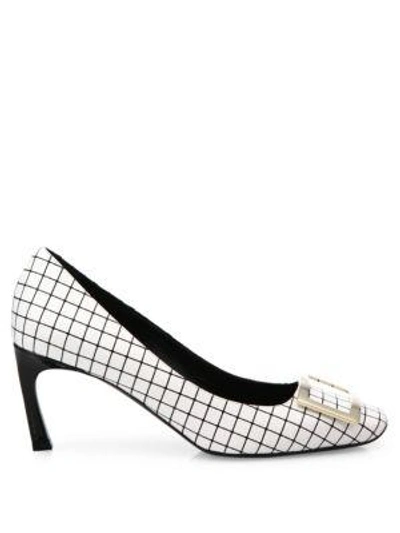 Shop Roger Vivier Décolleté Belle Vivier Trompette Leather Pumps In White-black