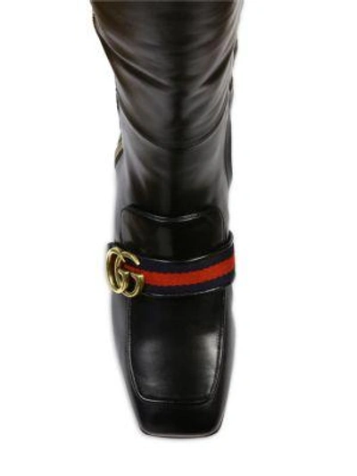 Shop Gucci Peyton Gg Pearly-heel Boots In Black