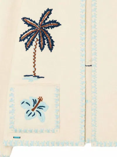 Alanui Intricately Embroidered Virgin Wool Jacket With Boxy Silhouette In White