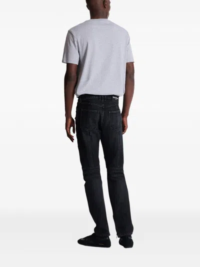 Balmain Straight Trousers Nylon Silk Belt Loops In Black