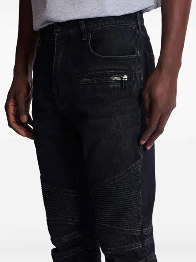 Balmain Straight Trousers Nylon Silk Belt Loops In Black