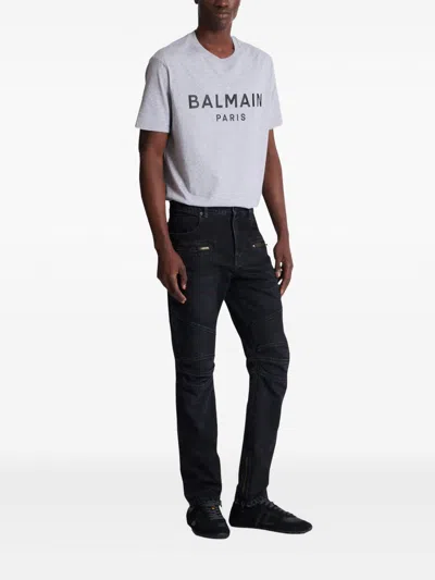 Balmain Straight Trousers Nylon Silk Belt Loops In Black