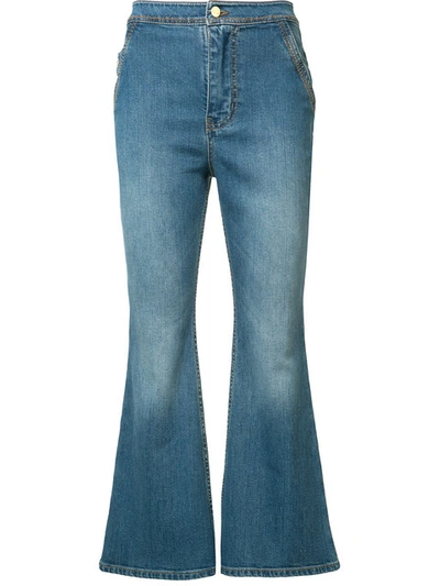 Ellery Flared Cropped Jeans - Blue