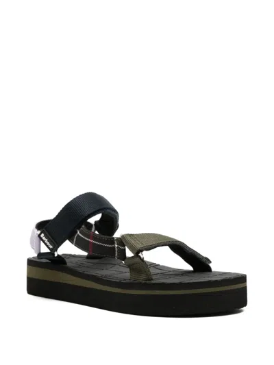 Barbour Mila Touch-strap Sandals In Black