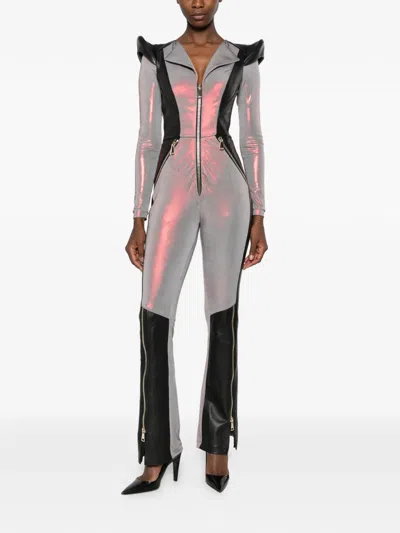 Mitiliane Couture Leather-insert Jumpsuit In Multi