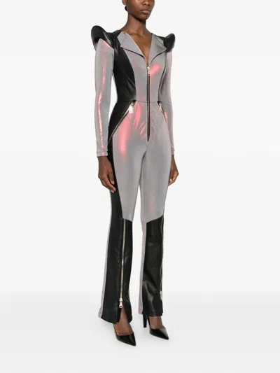 Mitiliane Couture Leather-insert Jumpsuit In Multi